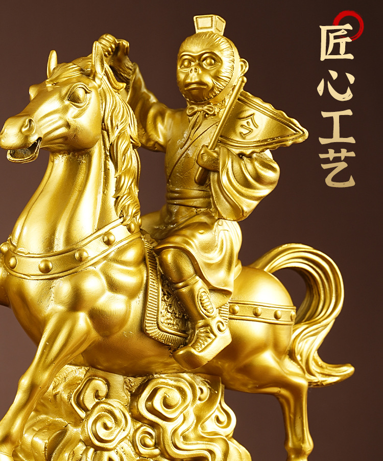 纯铜马上封侯铜摆件